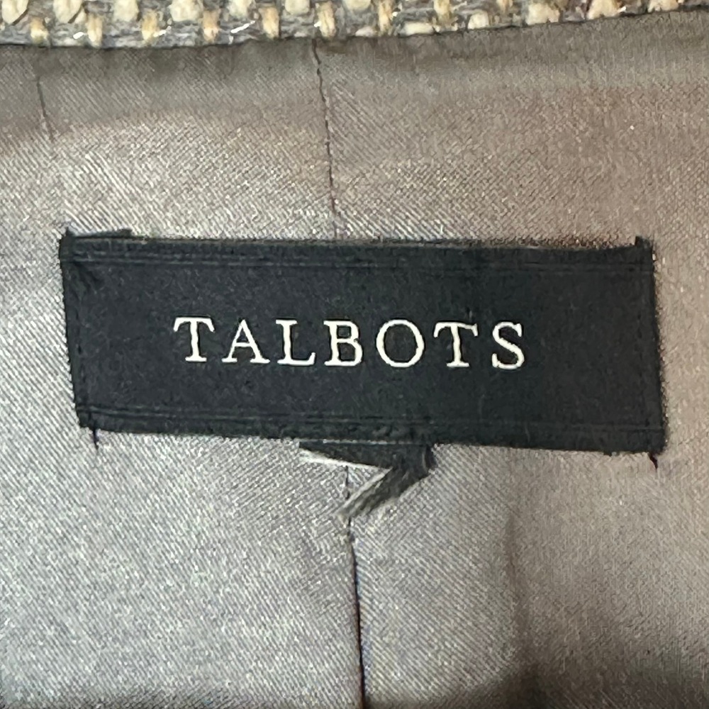 Talbots Womens Tweed Moto Jacket Gray Wool‎ Blend Textured Zippered Size - Picture 5 of 11
